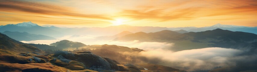 Obraz premium Breathtaking mountain landscape at sunset