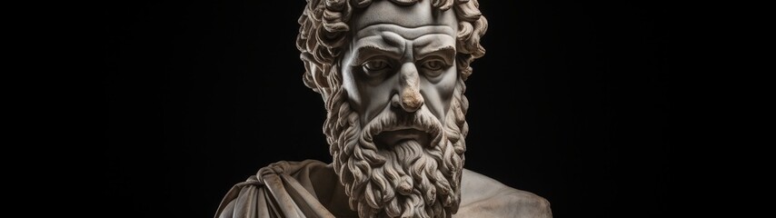 Dramatic portrait of an ancient greek philosopher