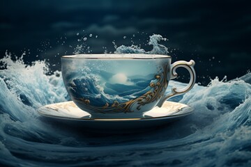 Stormy sea in a teacup