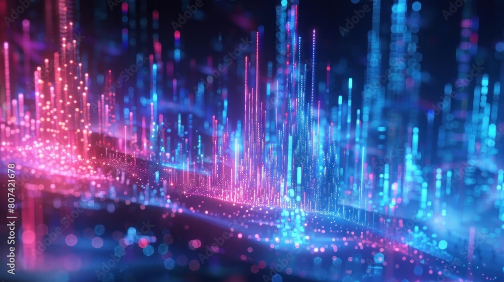 Poster smart city and abstract line and dot connect with gradient line design , big data connection technol
