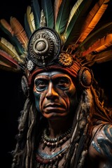 Vibrant portrait of a tribal warrior