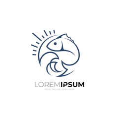 Marine life logo, Fish logo with line design template, line style
