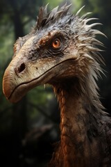 Close-up portrait of a fierce-looking dragon-like reptile