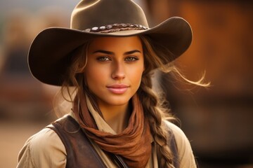 Captivating cowgirl portrait in the wilderness