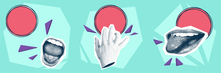 Summer Abstract Creative Art Collage Poster Post Card Modern Texture Background Copy Space 