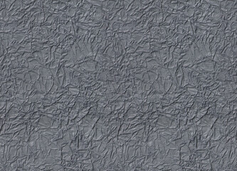 Seamless grey battered and chewed up decorative vintage paper texture as background. Modern digital pressed crumpled paper surface pattern.