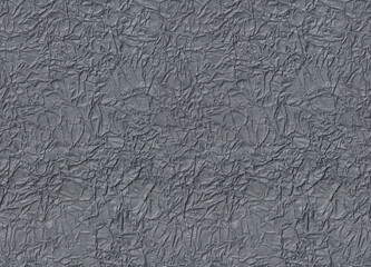 Seamless grey battered and chewed up decorative vintage paper texture as background. Modern digital pressed crumpled paper surface pattern.