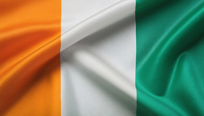 Realistic Artistic Representation of The Republic of C&ocirc;te d'Ivoire waving flag