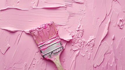 Pink paint brush textured background