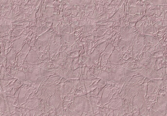 Modern digital pressed crumpled paper surface pattern. Seamless light red battered and chewed up decorative vintage paper texture as background.