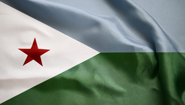 Realistic Artistic Representation of The Republic of Djibouti waving flag