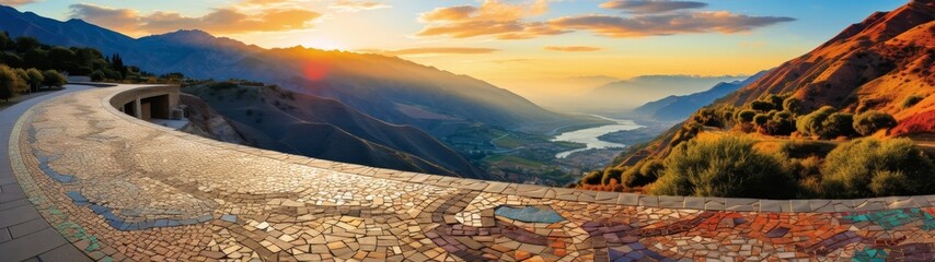 Breathtaking mountain landscape at sunset