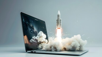 rocket launch for PC/ Laptop illustration