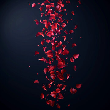 Romantic Ruby Rose Petals Cascading Down