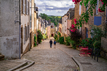 Walk through one of the shopping streets in the center of town. Photography taken in Auray,...