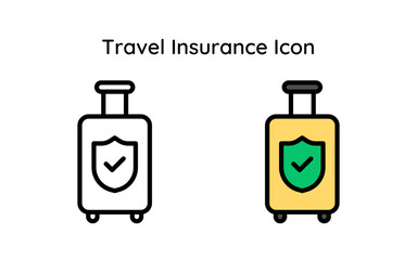Travel Insurance Icon line and line color style. travel insurance and protection Vector symbol