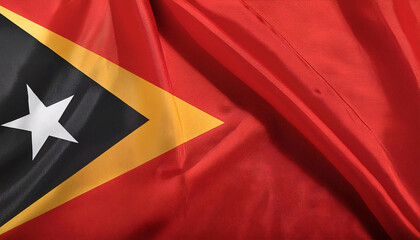 Realistic Artistic Representation of the Timor-Leste waving flag