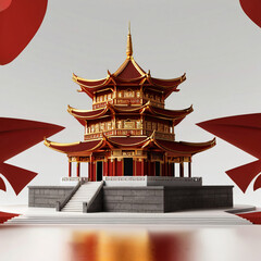 3D Red Temple