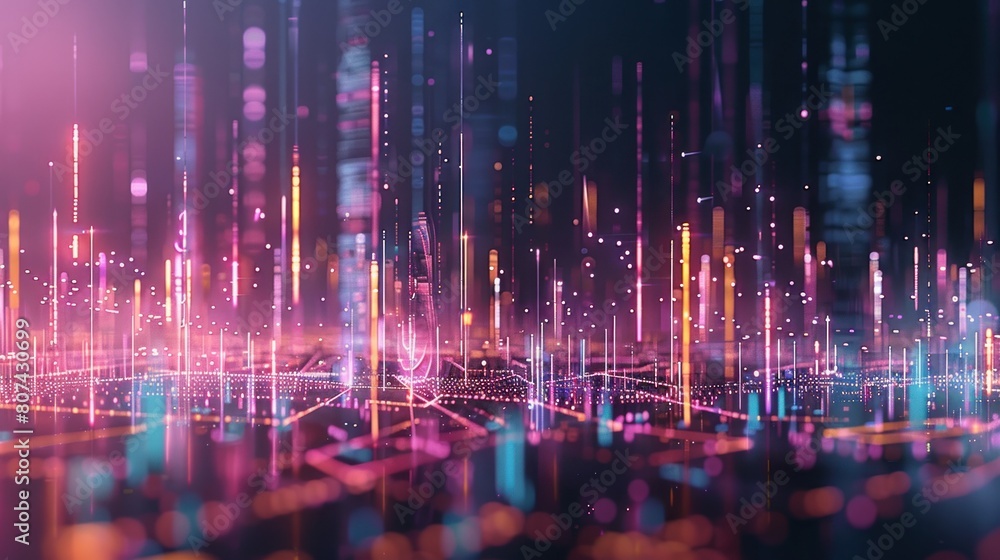 Poster smart city and abstract line and dot connect with gradient line design , big data connection technol