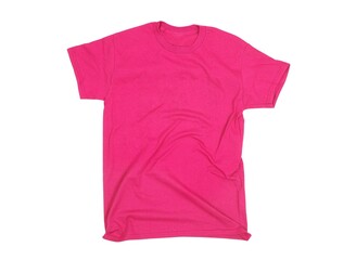 Pink T-shirt blank white background