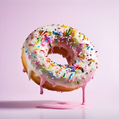 donut with sprinkles isolated