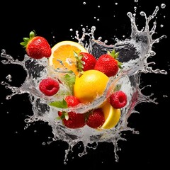 fruit in splash
