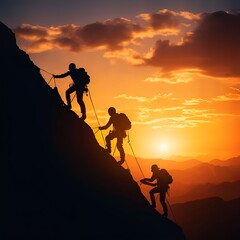 silhouette of a person on a mountain