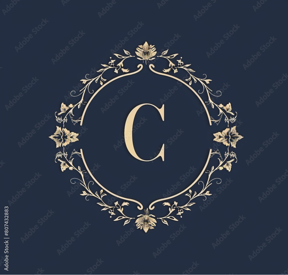 Wall mural logo, elegant style, with the text 