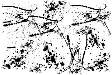 Naklejka premium Ink blots dust overlay distress grain scratch grunge background.