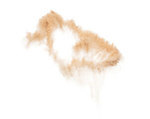 Circle Sand Storm desert with wind blow spin swirl around. Golden Yellow sand tornado storm with...