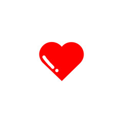 red heart isolated on white