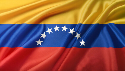 Realistic Artistic Representation of the Venezuela waving flag