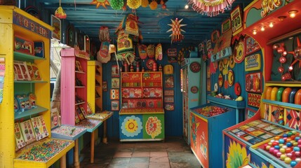 Fototapeta premium Interior of a colorful candy store.