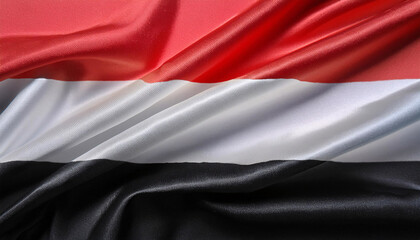 Realistic Artistic Representation of the Yemen waving flag