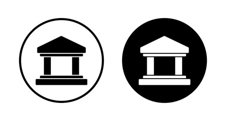 Bank icon vector isolated on white background. bank vector icon, museum, university