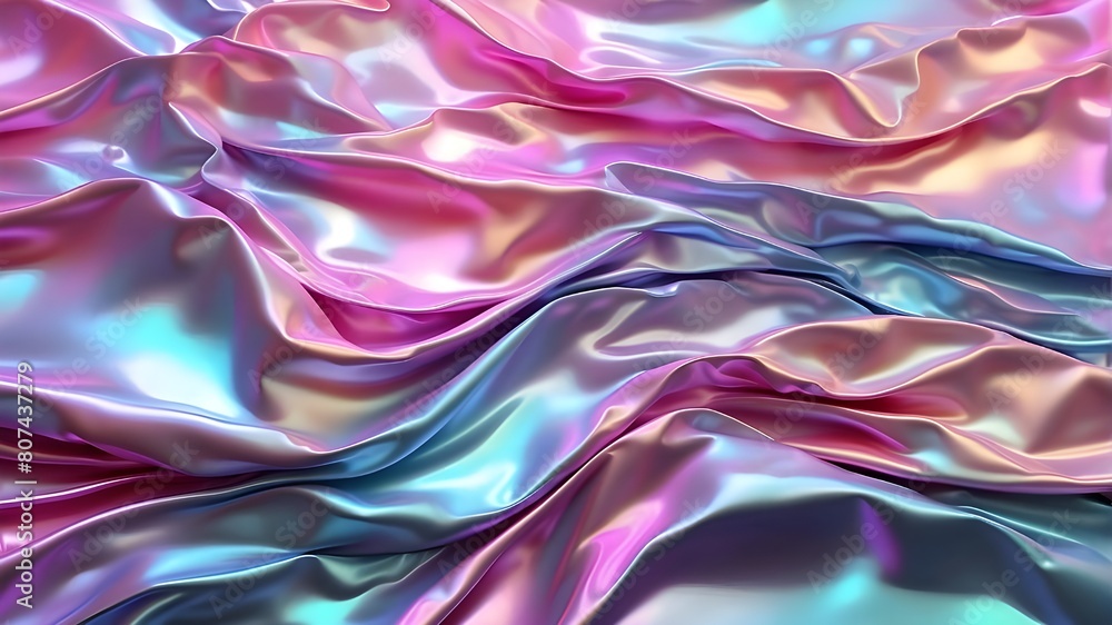 Poster texture of holographic cloth. abstract background with a gradient. rainbow foil with holographic pro