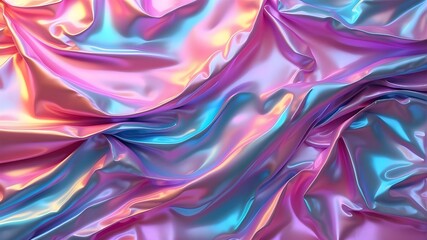 Texture of holographic cloth. Abstract background with a gradient. Rainbow foil with holographic properties. pastel-colored light metal design. texture of iridescent foil effect. gradation of pearlesc