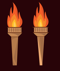 Olympic vector illustrations. Olympic icons, medals and torch vector set