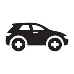 car icon. simple, flat vector illustration in white background