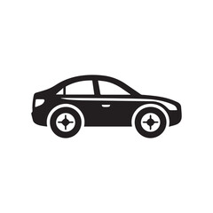 car icon. simple, flat vector illustration in white background