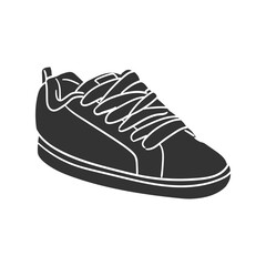 Skate Shoe Icon Silhouette Illustration. Urban Vector Graphic Pictogram Symbol Clip Art. Doodle Sketch Black Sign.