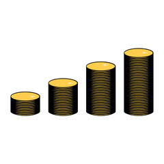 pile of gold coins vector illustration