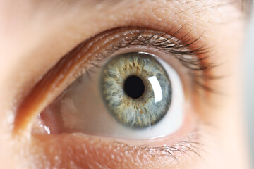 Macro photo of woman with beautiful eyes