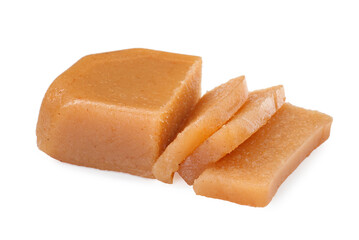Delicious sweet quince paste and isolated on white