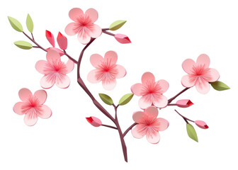 Naklejka premium PNG Cherry blossom flower petal plant.
