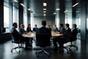 business people working together Blurred Business Meeting Abstract Office Background