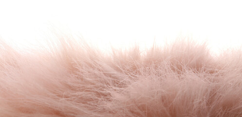 Soft pink faux fur isolated on white