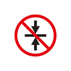 No contact sign. Connection forbidden Vector symbol. Electrical hazard alert.