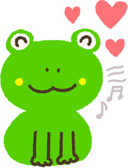 개구리 하트 일러스트 손그림 그림 그래픽 요소 illustration graphic art  