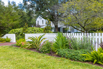 White fence garden